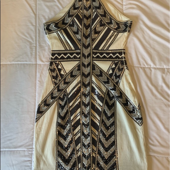 Express Black and White Sequin Dress - Picture 1 of 4